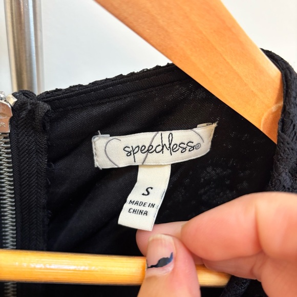 Speechless Black Lace Tulle Whimsigoth Junior Small Dress Zipper Back - Picture 7 of 7